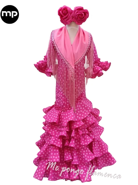 traje de flamenca niña beige vestido de flamenca niña 2024