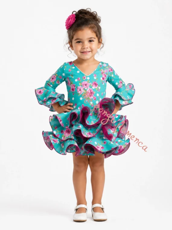 vestido de flamenca niña lila