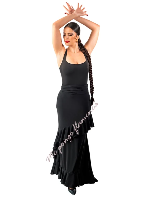 Falda flamenco negra