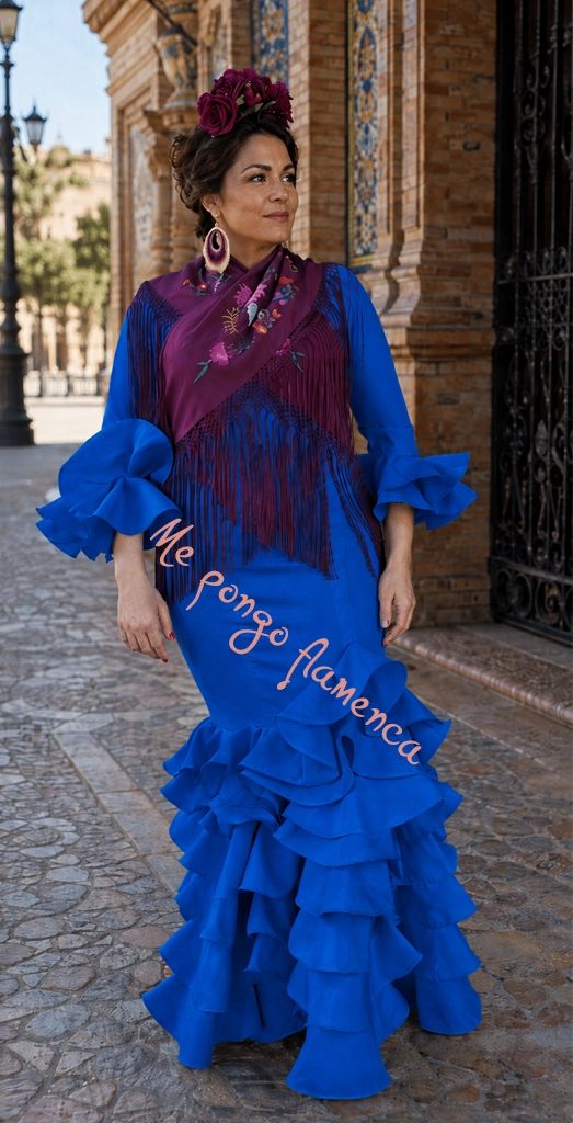 vestido de flamenca azul 2026