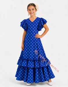 vestido de flamenca niña azul vestido flamenca niña lunares