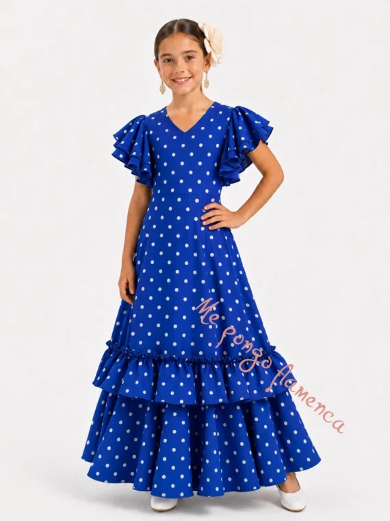 vestido-de-flamenca-niña-azul