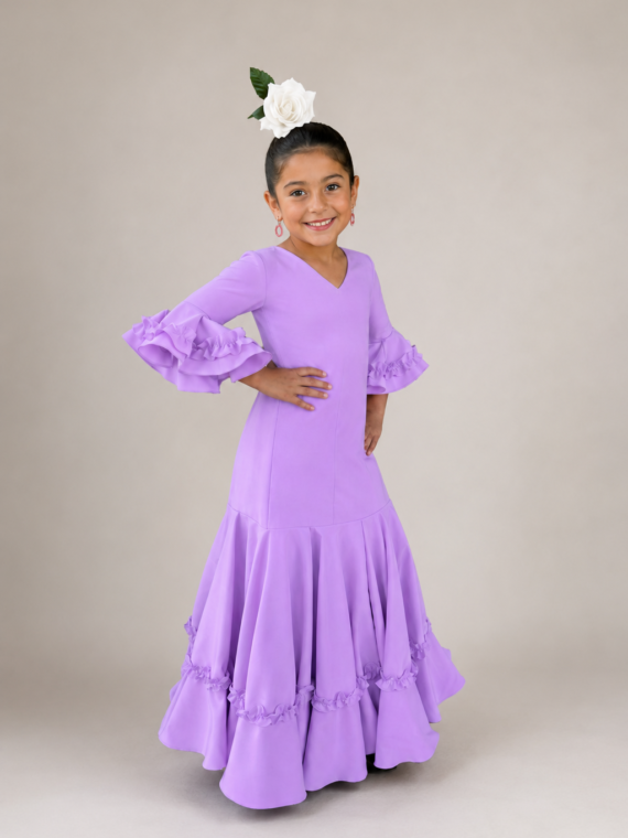 vestido-de-flamenca-niña-lila