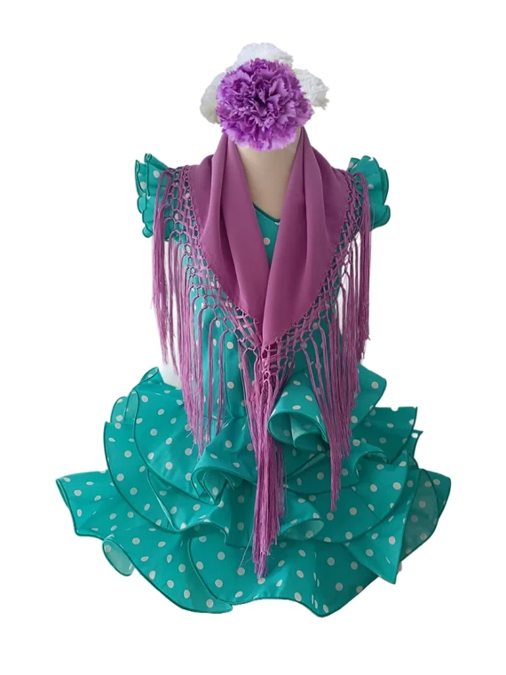 vestido de flamenca verde agua 1
