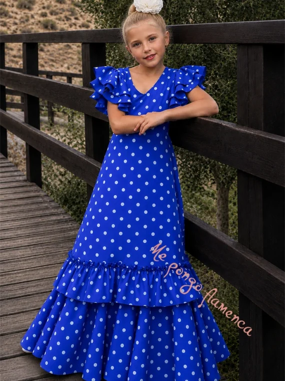 vestido flamenca niña azul