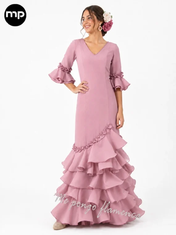 vestido-flamenca-rosa-maquillaje