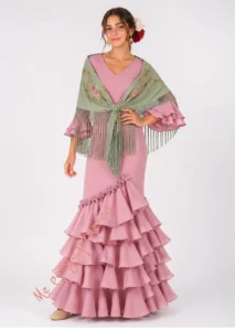 vestido flamenca rosa maquillaje