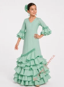 vestido flamenca verde menta